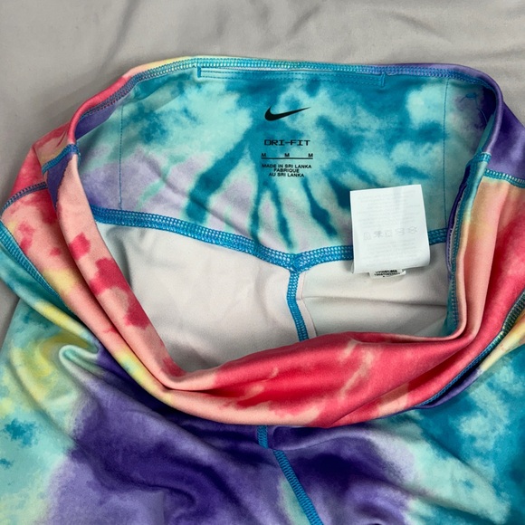 Nike Women's Tie-Dye Leggings - Blue, Purple, Yellow, Pink - Picture 2 of 4